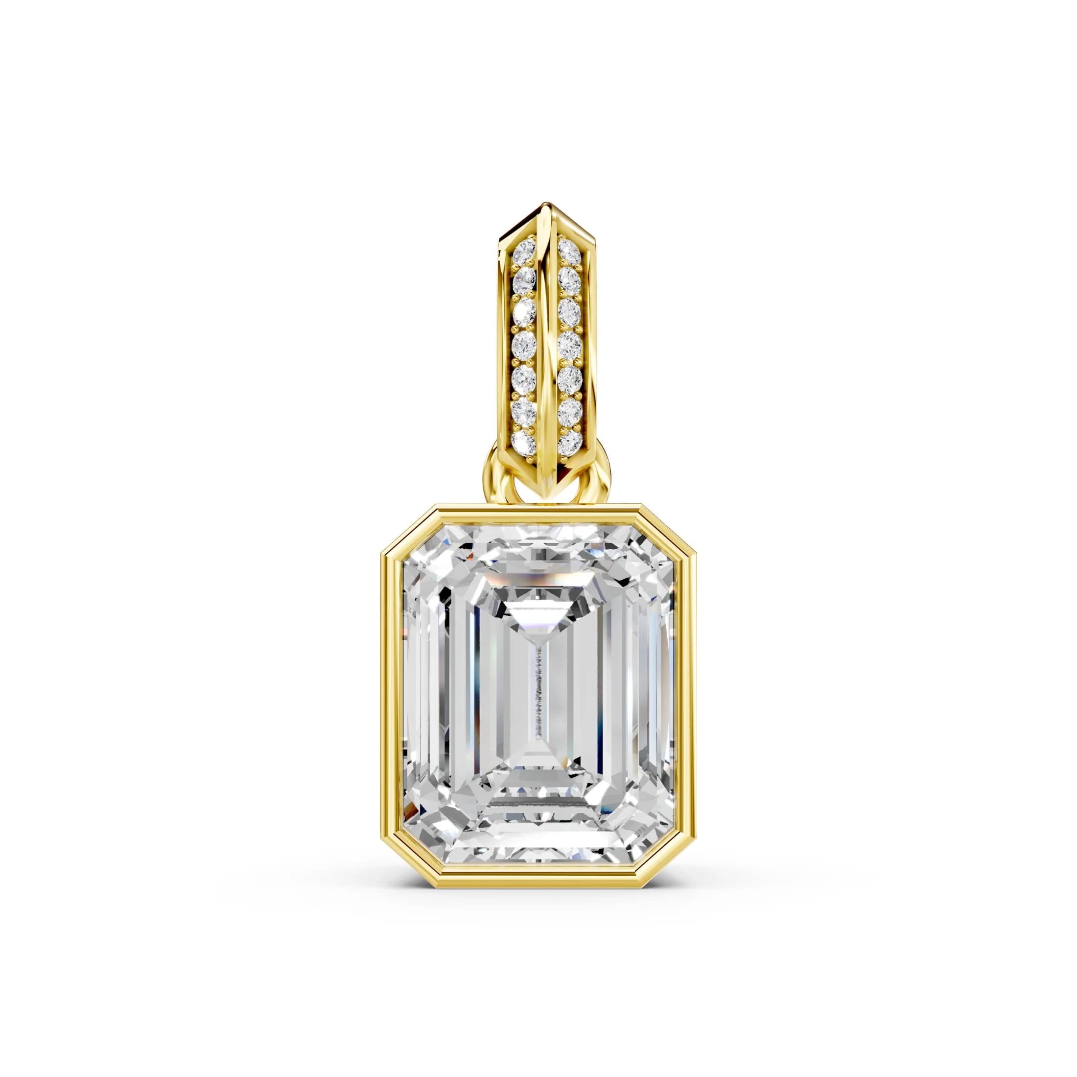 Pavé Bail Bezel Emerald Diamond Pendant jewellery