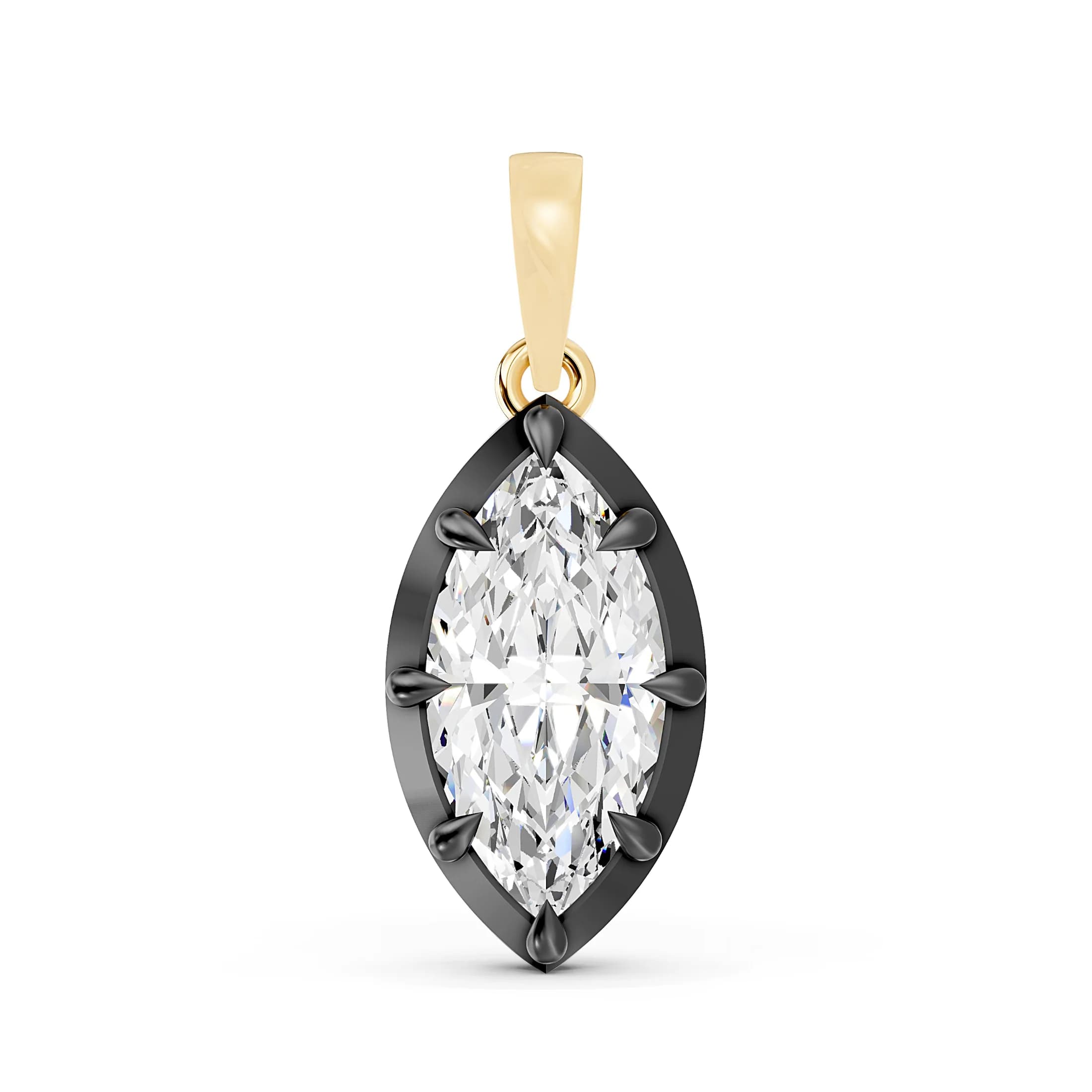 Two-Tone Marquise Solitaire Necklace  jewellery