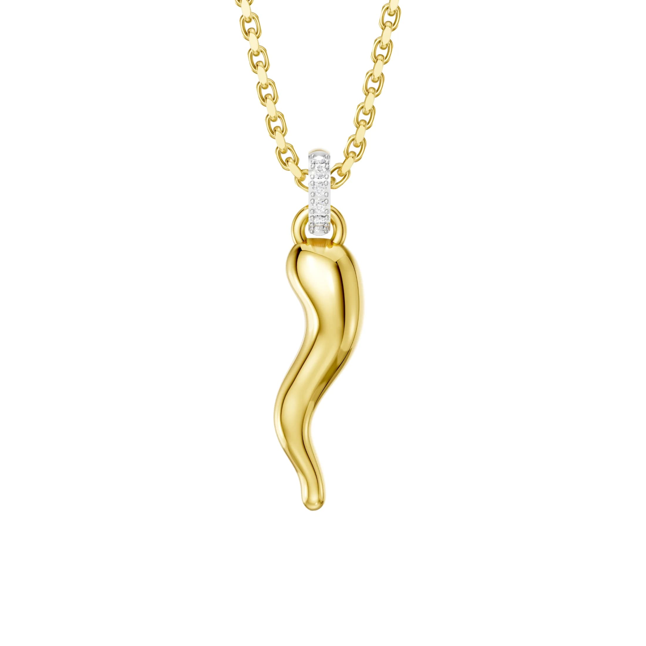 Fortuna Diamond Horn Pendant Necklace jewellery