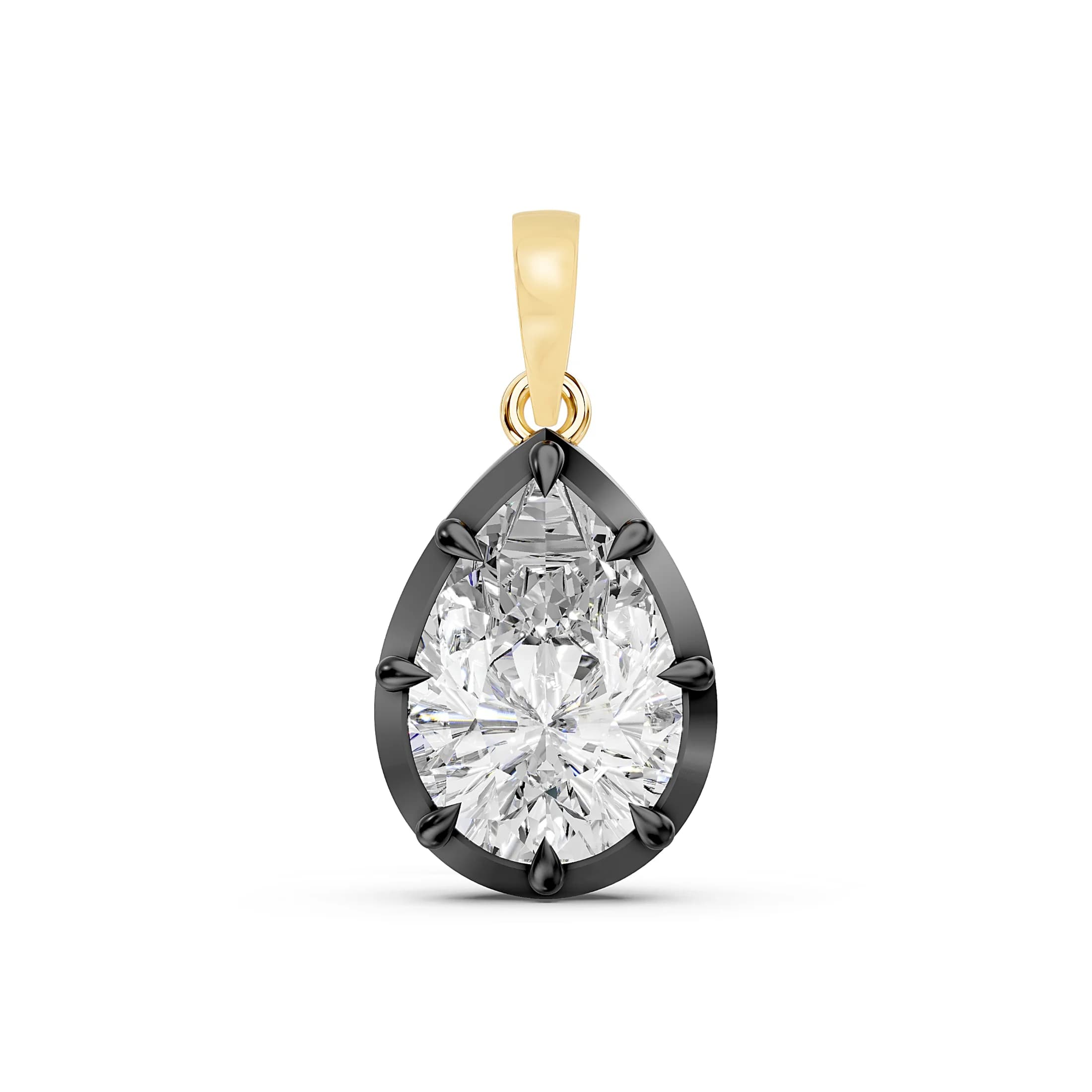 Noir Pear Solitaire Necklace  jewellery