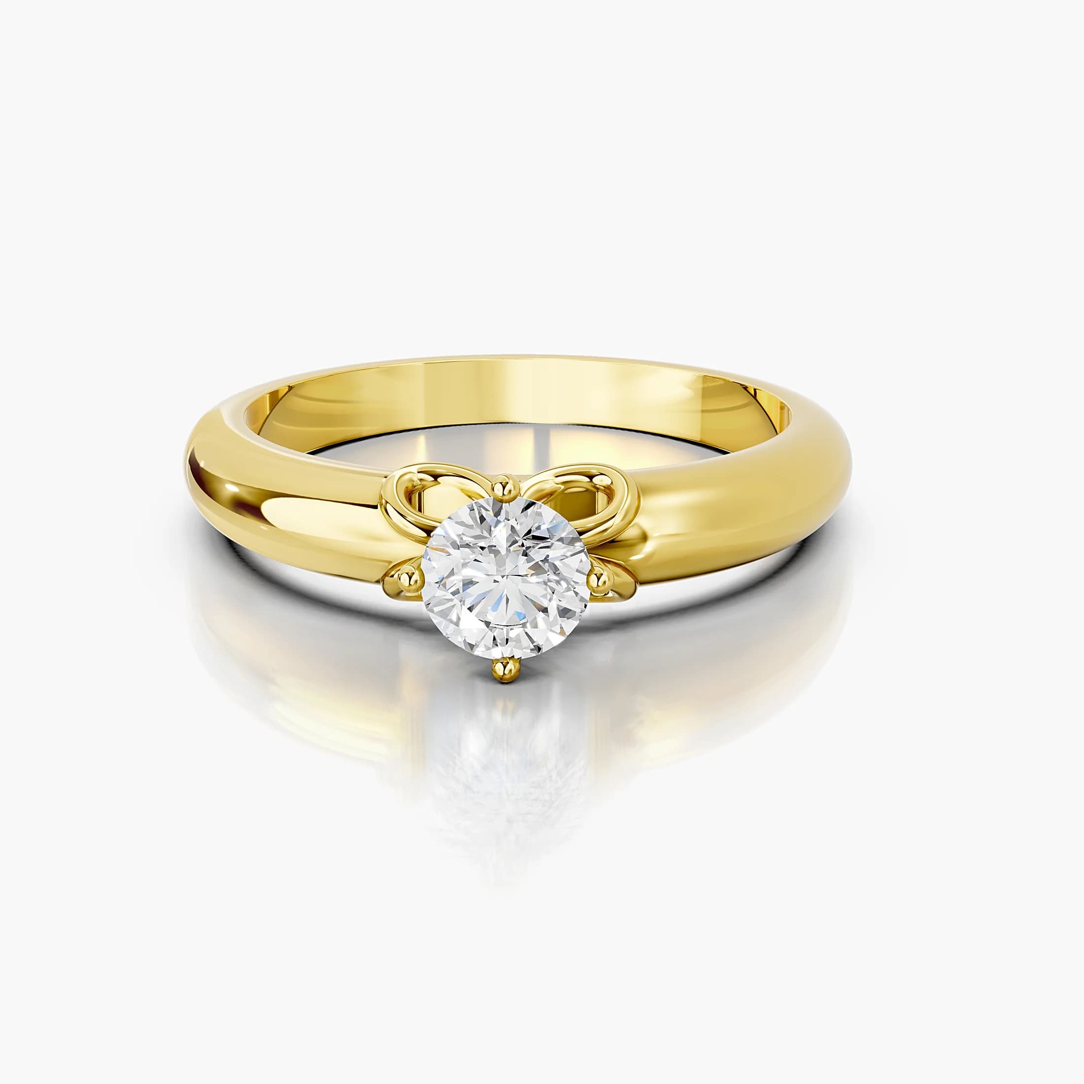 Round Scrollwork Solitaire Ring jewellery