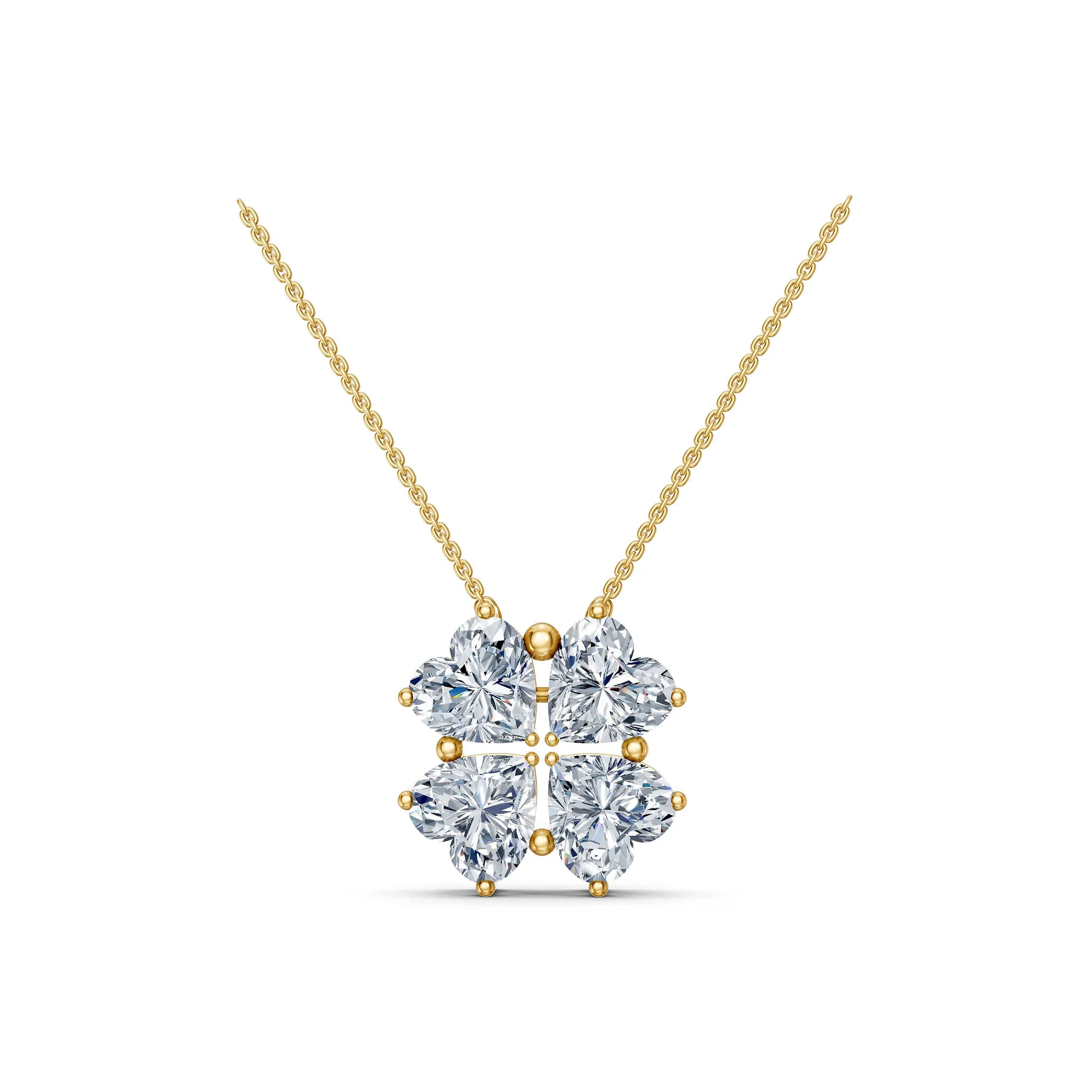 Amorette Four-Heart Diamond Clover Necklace 4.00  jewellery