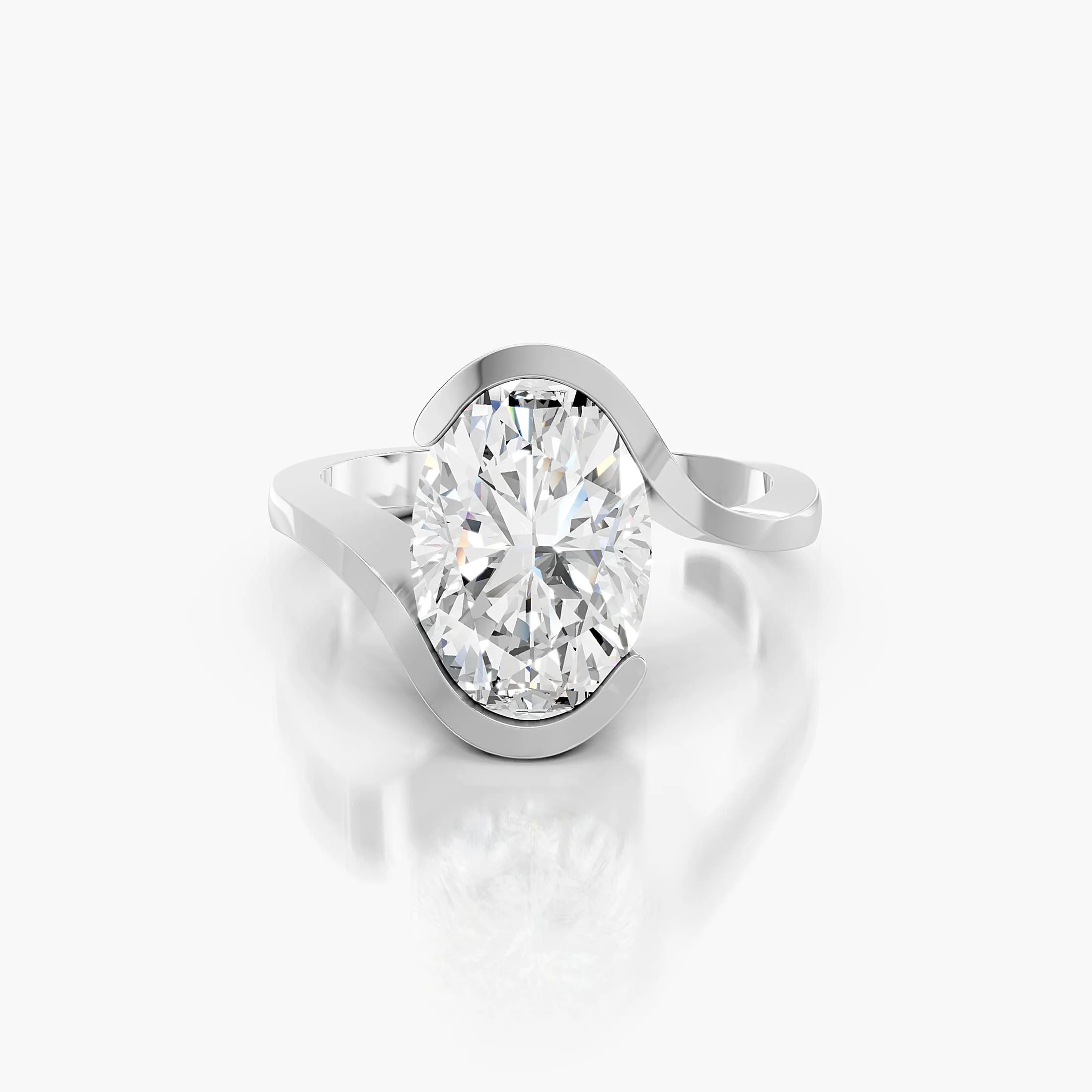 Oval Swirl Solitaire Ring jewellery
