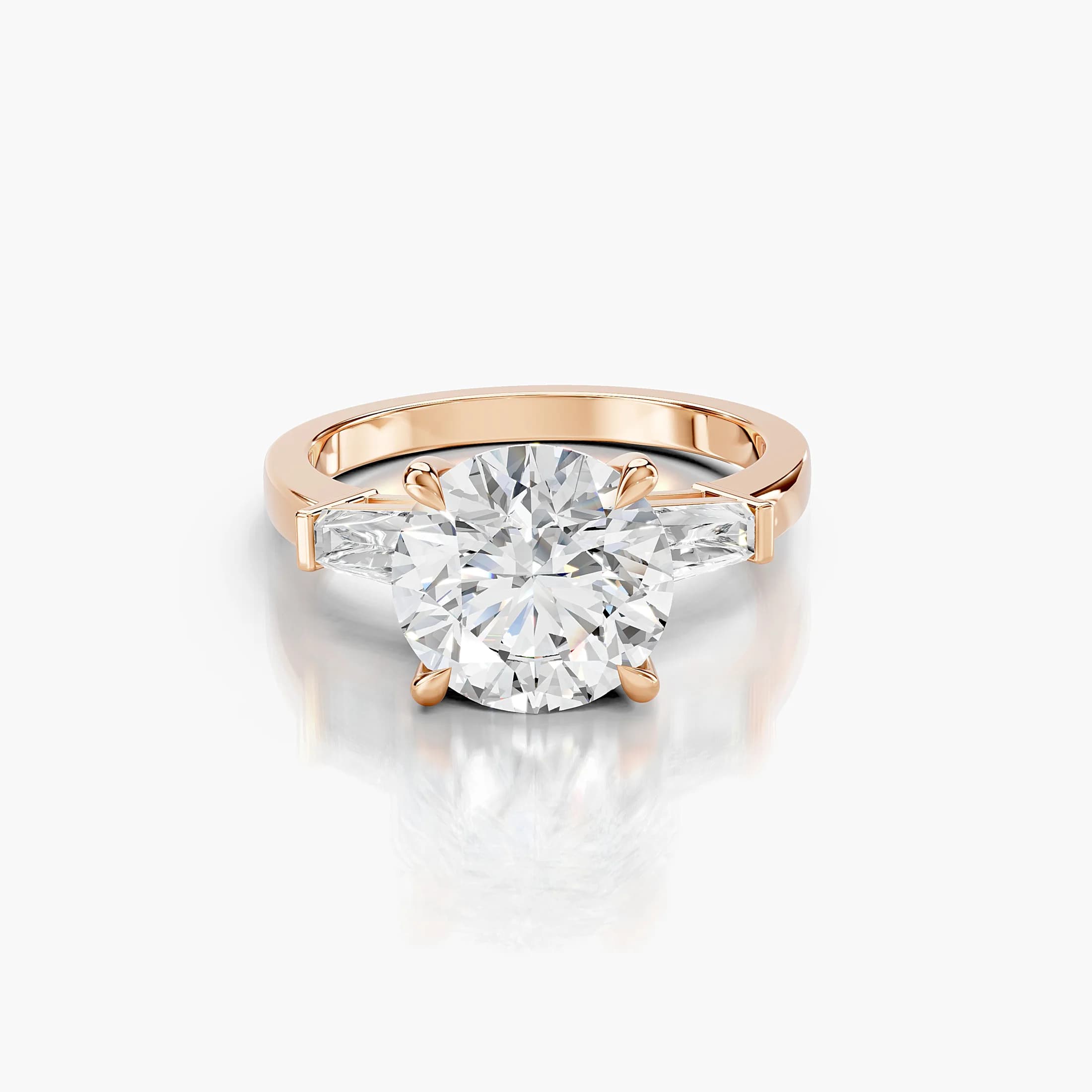 Round Baguette Three-Stone Ring jewellery