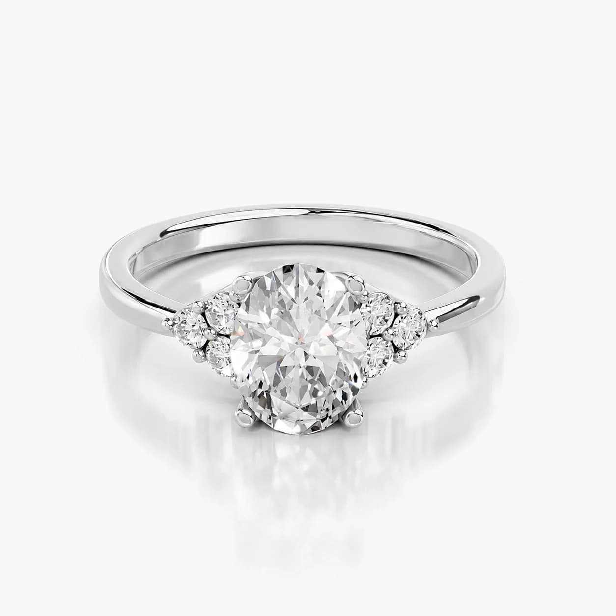 Oval Cluster Side-Stone Engagement Ring jewellery